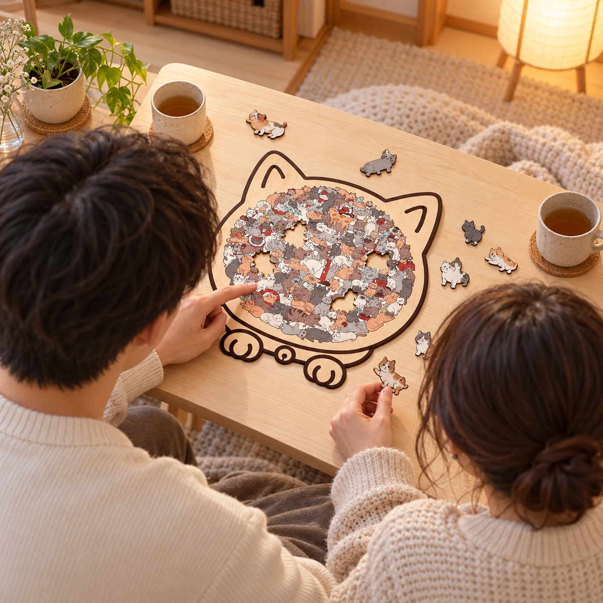 猫まみれパズル｜135ピースの木製パズル