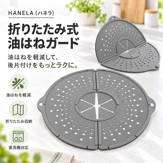 HANELA（ハネラ）折りたたみ式 油はねガード