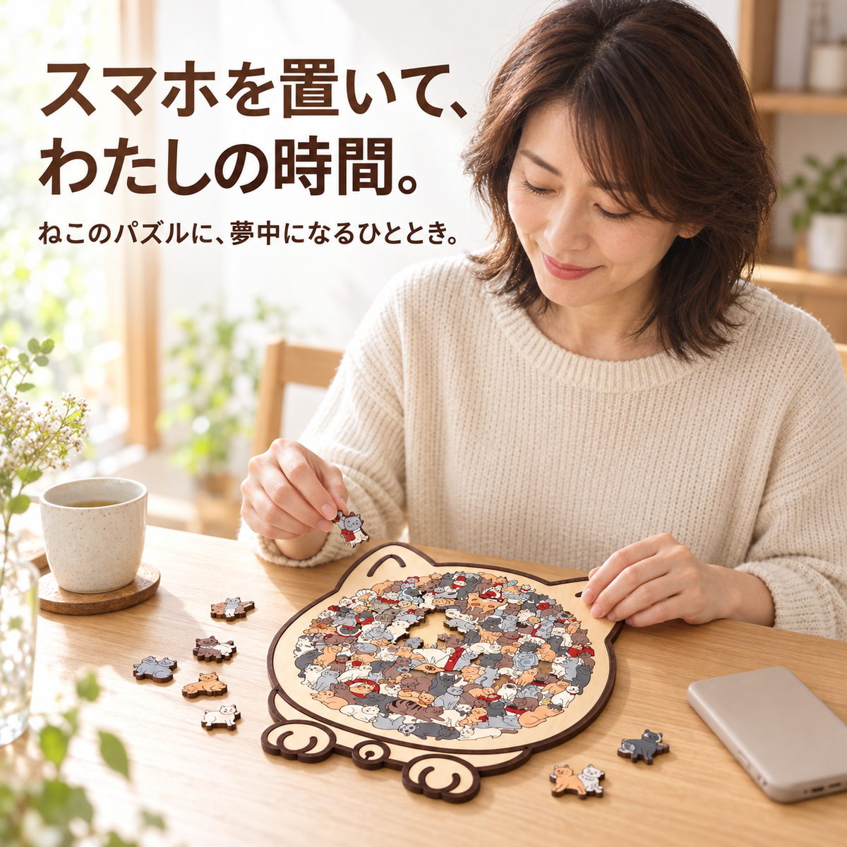猫まみれパズル｜135ピースの木製パズル