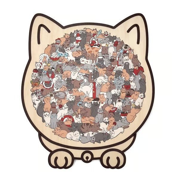 猫まみれパズル｜135ピースの木製パズル