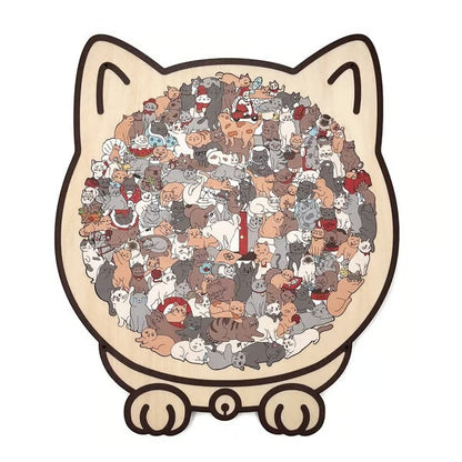 猫まみれパズル｜135ピースの木製パズル