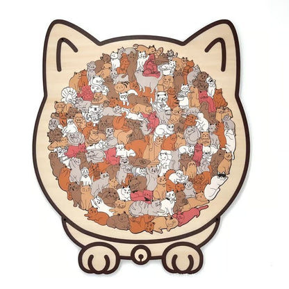 猫まみれパズル｜135ピースの木製パズル