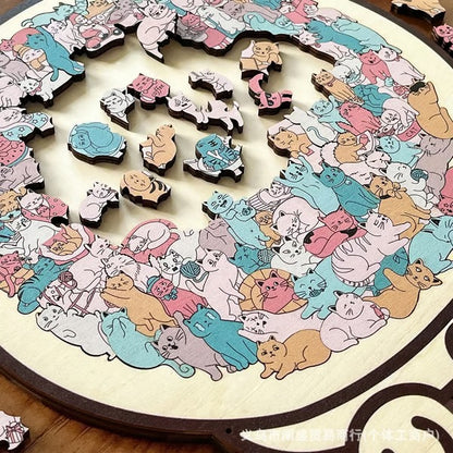 猫まみれパズル｜135ピースの木製パズル