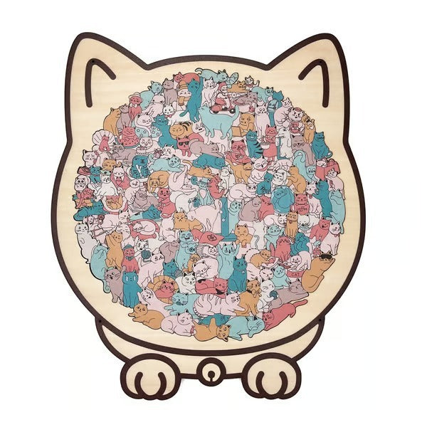 猫まみれパズル｜135ピースの木製パズル