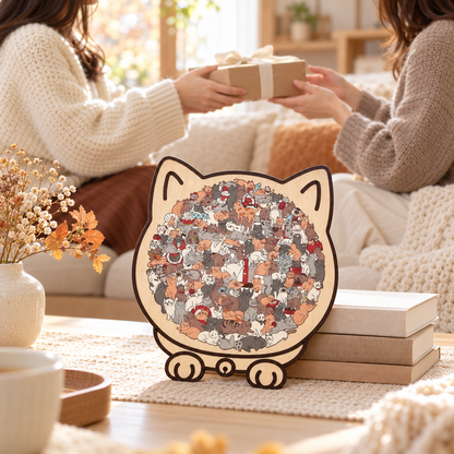 猫まみれパズル｜135ピースの木製パズル