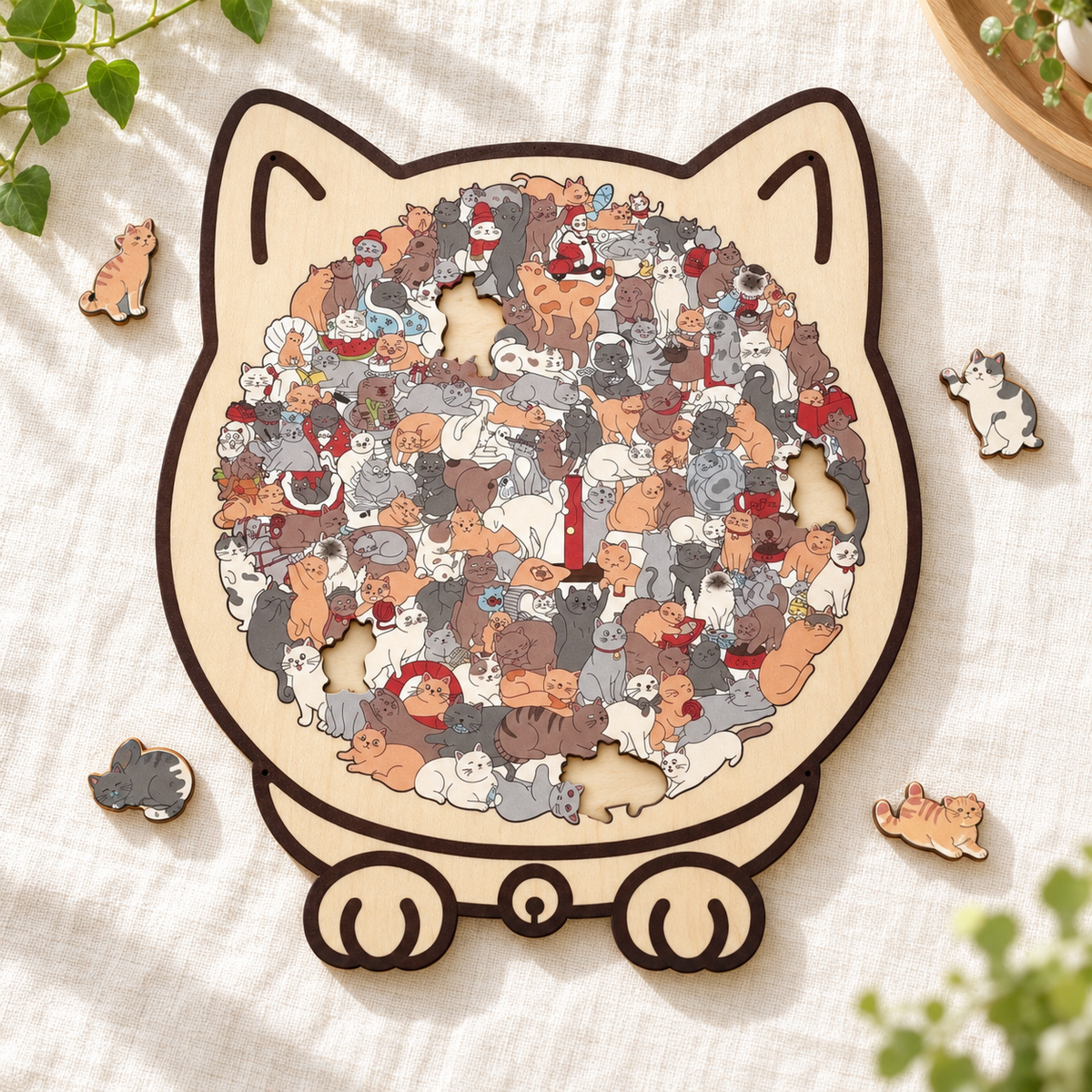 猫まみれパズル｜135ピースの木製パズル