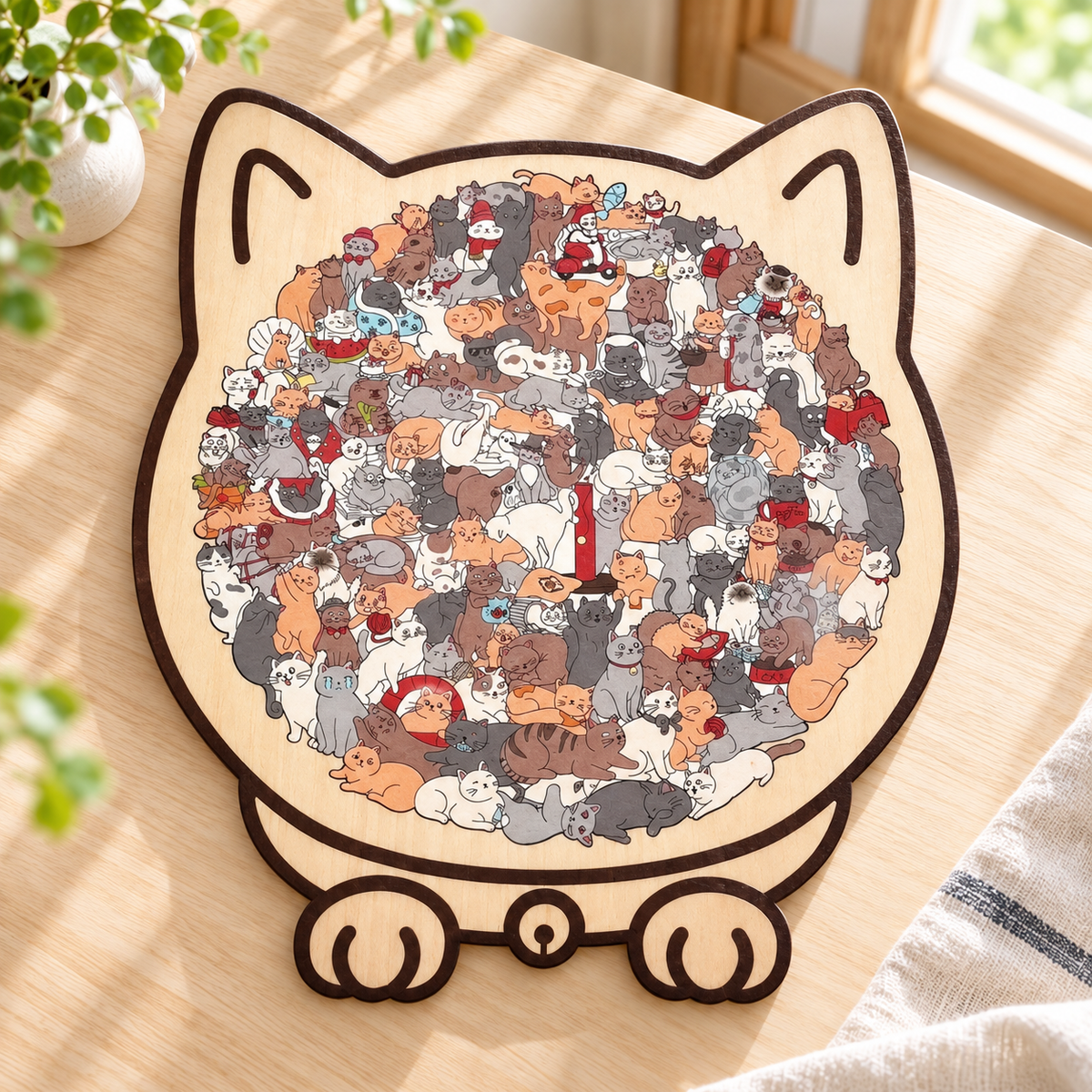猫まみれパズル｜135ピースの木製パズル